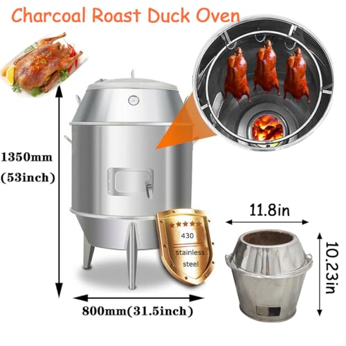INTBUYING Stainless Steel Duck Roaster Oven Silver
