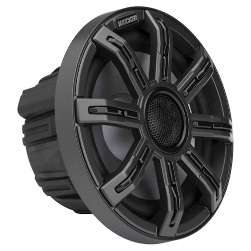KICKER MSC 8-Inch Premium Marine 4-Ohm LED Coaxial Speakers, Pair