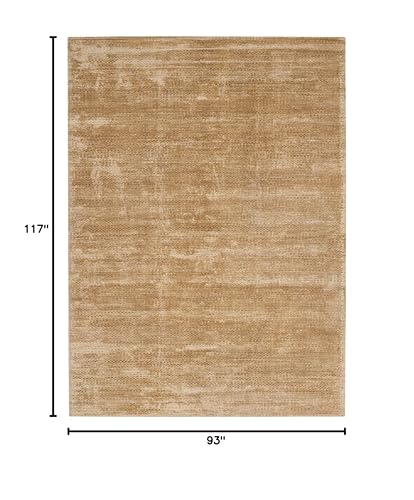 Calvin Klein Valley Abstract Gold Wool Area Rug 7'9" x 9'9