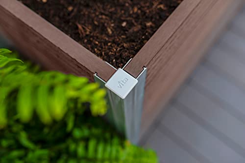 Vita Urbana 11-Foot Embossed Vinyl Parklette Planter Combo with Trellis Espresso Brown