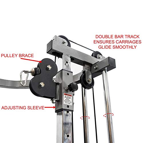 Valor Fitness Power Rack with LAT Pull & Cable Crossover Attachments - Full Body Workout - Plate Loaded Exercise Equipment