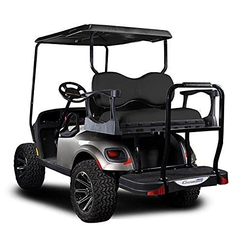 MADJAX Genesis 300 Aluminum Rear Seat with Deluxe Black Cushions - EZGO RXV 2008-2021