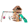 Backyard Discovery Highlander All Cedar Wooden Swing Set Light Brown