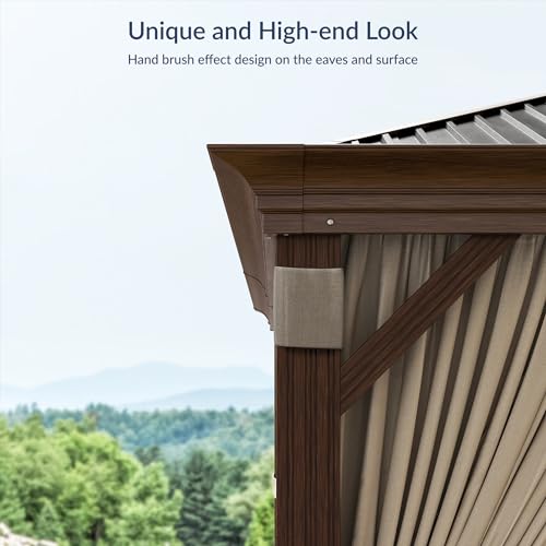 BELLEZE 12x12ft Hardtop Gazebo Brown