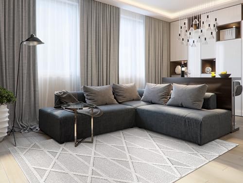 NEW HOME Prestige Moroccan Trellis Textured Area Rug Natural