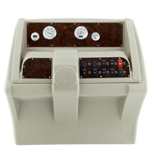 DeckMate Luxury Console with Premium Gauge and Switch Package Burlwood Gray/Blue/Charcoal