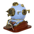 GLOBAL ANTIQUE STORE U.S Navy Divers Diving Helmet Mark V Deep Sea Scuba Dark Pastel Blue