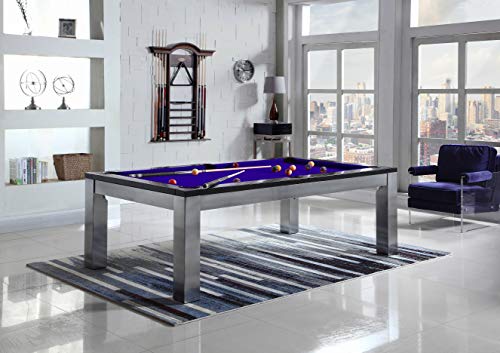 Playcraft Monaco 7' Slate Pool Table with Dining Top Silver
