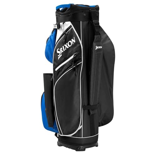 Srixon Premium Cart Golf Bag with 14 Club Divider and 11 Zipper Pockets - Blue/Black