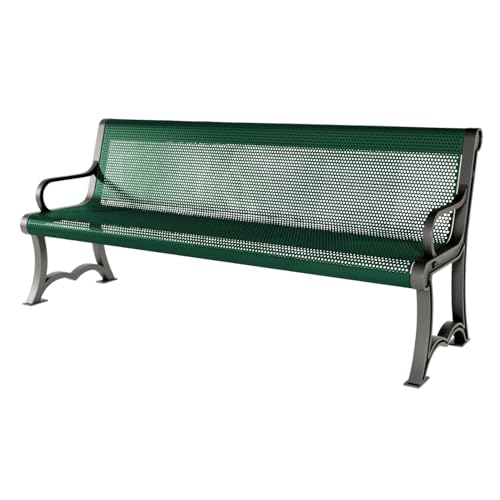 COATEDOUTDOORFURNITURE Heavy-Duty Outdoor Bench Commercial-Grade Textured Dark Green