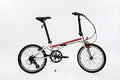 ZiZZO Liberte Lightweight Aluminum Folding Bicycle Silver/Red