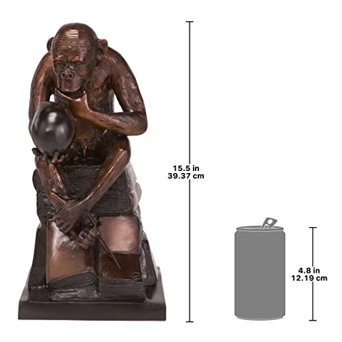 Design Toscano Darwin's Ape Thinker Cast Bronze Statue Brown