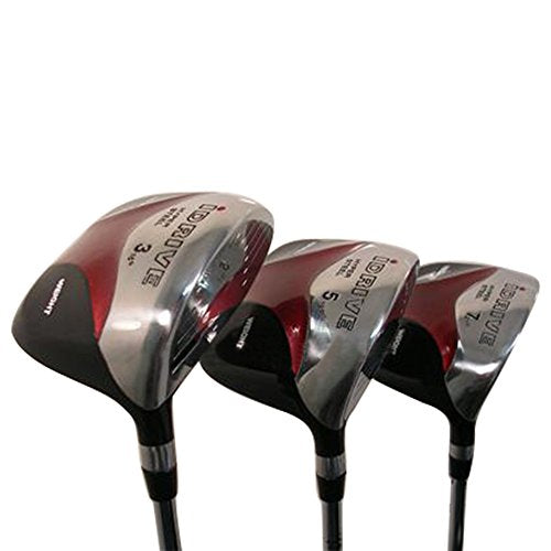 iDrive Red Square Anti-Slice Draw Fairway Wood Set Golf Clubs Black