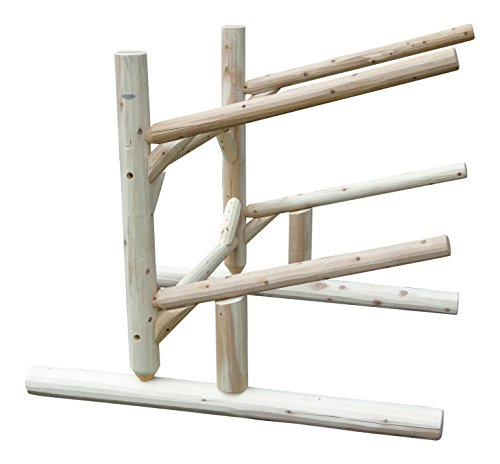 Log Kayak Rack 3 Place 1 Sided Kayak Rack with Extended Feet Canyon Brown