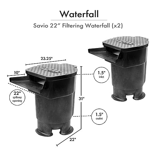 HALF OFF PONDS Savio Signature Ultimate Water Garden and Koi Pond Kit with UVinex Filter, Aeration System, and Liner Black