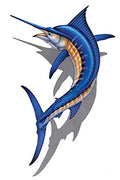Custom Mosaics, Inc. Marlin Porcelain Swimming Pool Mosaic 71" x 42" with Shadow
