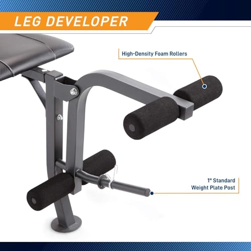 MARCY Diamond Elite MD Standard Bench with 100 lb. Weight Set Black