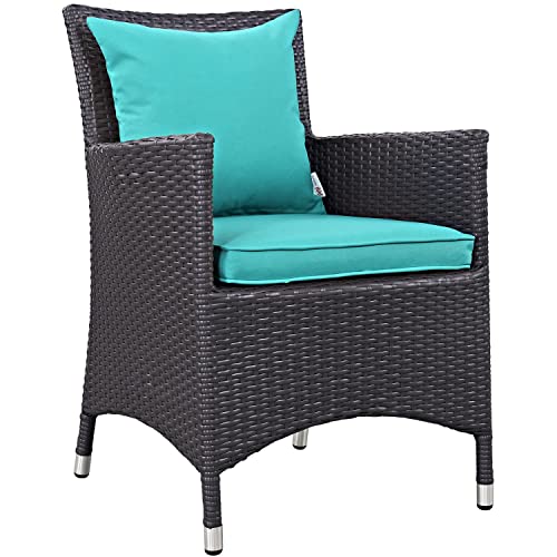 Modway Convene Collection 11-Piece Outdoor Patio Dining Set Espresso Turquoise