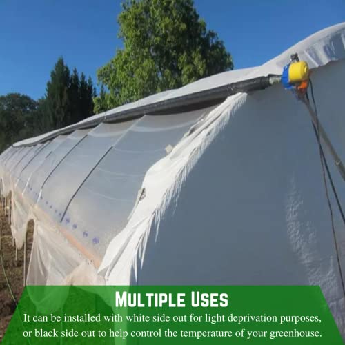 Farm Plastic Supply Panda Film Light Deprivation Greenhouse Cover 6 Mil 100% Blackout Black/White