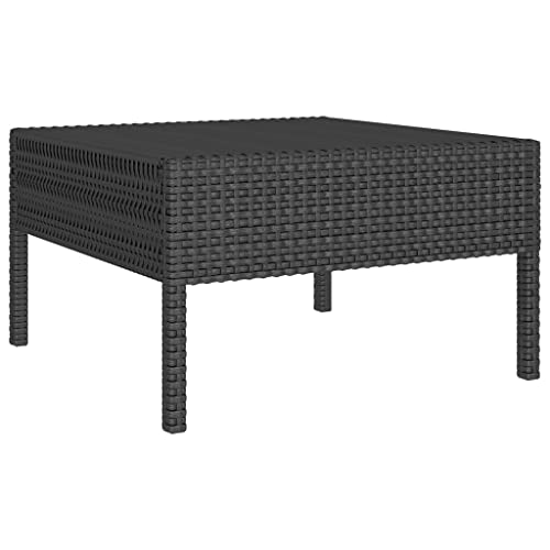 Xinxinxiang 8 Piece Patio Set with Cushions Poly Rattan Black