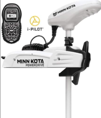 Minn Kota Riptide PowerDrive i-Pilot Saltwater Bow-Mount Trolling Motor 55 lb 54-Inch Shaft White
