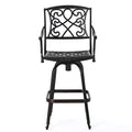 Christopher Knight Home Santa Maria 3-Piece Cast Aluminum Bistro Bar Set Shiny Copper