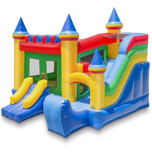 Cloud 9 Commercial Grade Castle Bounce House with Slide Multicolor