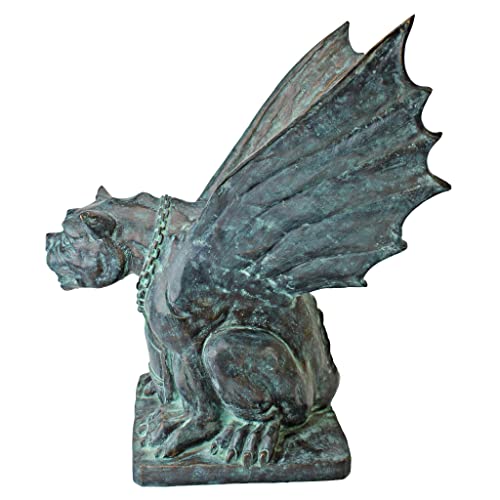 Design Toscano Winged Gargoyle of Naples Garden Statue Two Tone Bronze & Verdigris