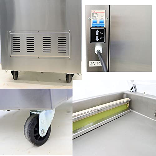 HayWHNKN Single Chamber Vacuum Sealer Stainless Steel 15.7" Wet and Dry Silver