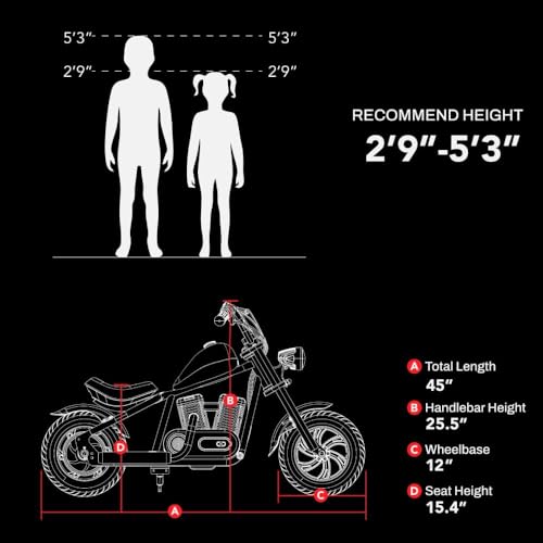 HYPER GOGO Cruiser 12 Deluxe Kids Electric Motorbike with App and Music Player Pine