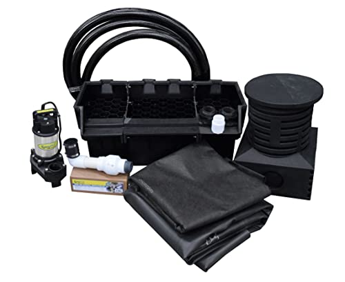 EasyPro Pond Products Pro-Series Just-A-Falls Waterfall Kit with 34" Spillway and 11' Stream Black
