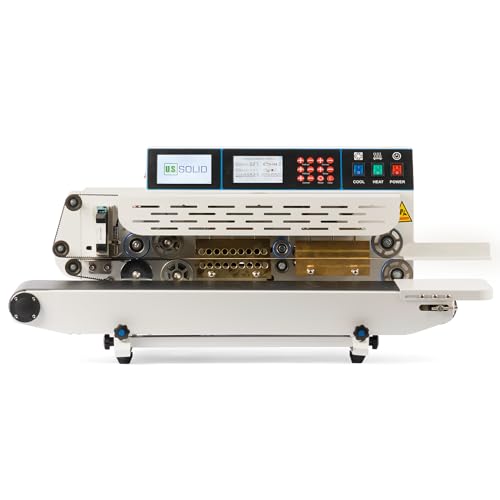 U.S. Solid Continuous Bag Band Sealer with Inkjet Printing and Digital Temperature Control White