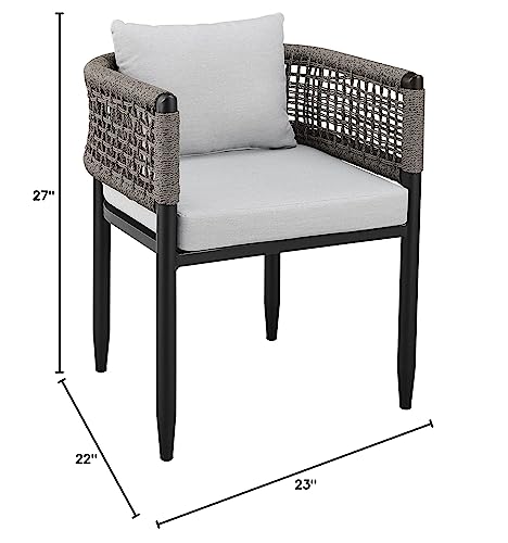 Armen Living Felicia Outdoor Patio Dining Chair Set of 2 Black