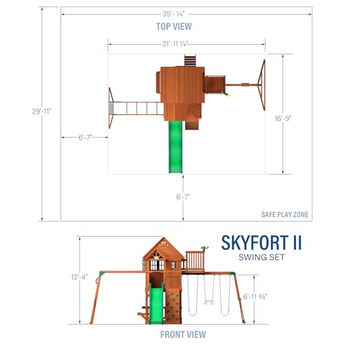 Backyard Discovery Skyfort II Cedar Wood Swing Set Brown