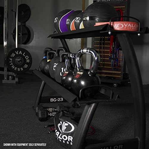 Valor Fitness Kettlebell Storage Rack 2 Tier Levels Heavy Duty Weight Holder Organize Gym Equipment BG-23