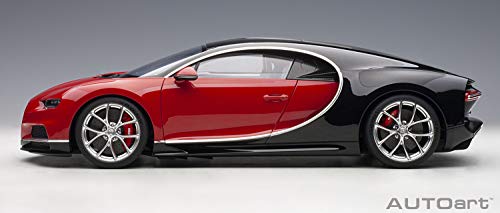 AUTOart Bugatti Chiron 1/12 Model Car Italian Red Nocturne Black