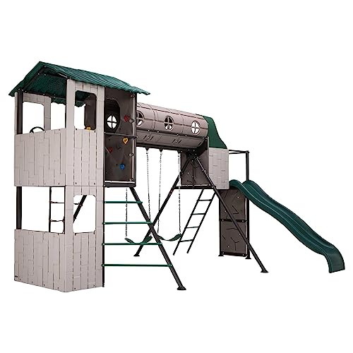 Lifetime Adventure Tunnel Swing Set Playset Earthtone