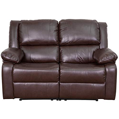 Flash Furniture Harmony Series Brown LeatherSoft Loveseat with Recliners