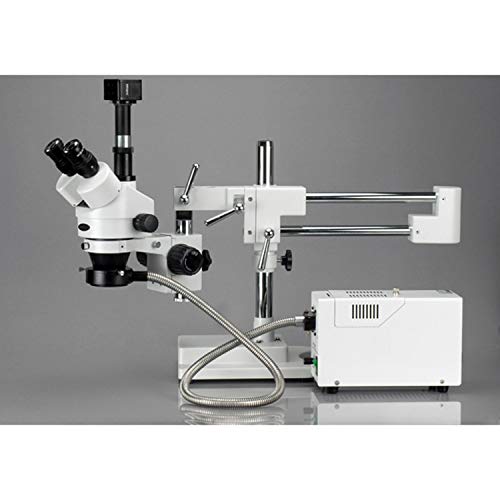 AmScope Digital Trinocular Stereo Zoom Microscope 10MP Camera White