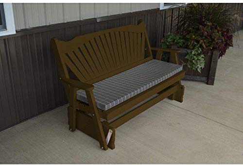 A & L Furniture Co. Yellow Pine 6' Fanback Glider Al Coffee