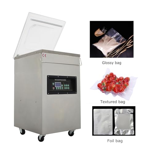BEILOCKERY 110V 900W Vertical Vacuum Packaging Machine Digital Display Stainless Steel 17.7 inch Sealing Length