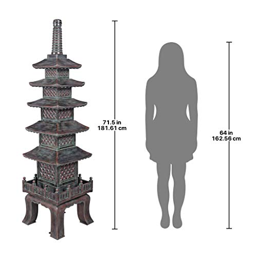 Design Toscano Nara Temple Pagoda Garden Statue 71 Inch Verdigris