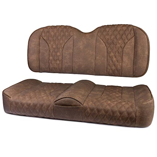 MODZ® FS2 Custom Golf Cart Front Seat for Yamaha Drive2 - [2017-Up] - Brown Base - Double Diamond Pattern