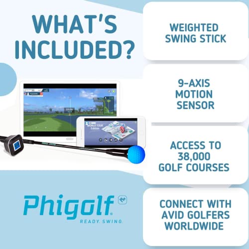 PHIGOLF World Tour Edition Home Golf Simulator with Weighted Swing Stick
