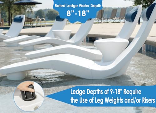 REZVANI FURNITURE STUDIO Tenjam Laylo Pool Lounge Chairs Set of Two White, White Granite and Gray Granite