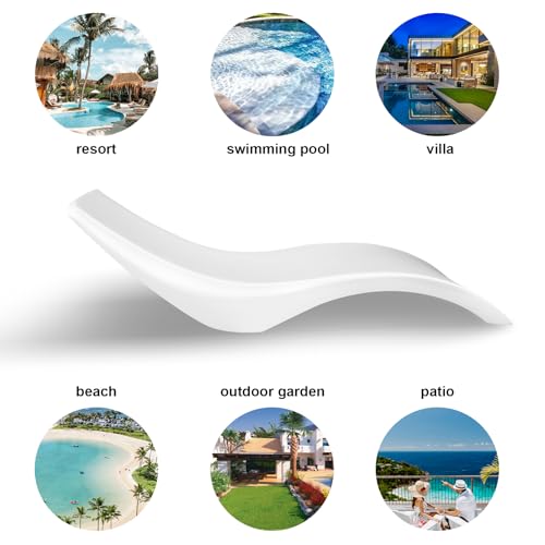 Aquamarine Set of Two Water Sun Loungers White