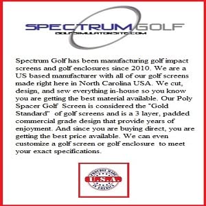 SPECTRUM GOLF SIMULATORS Golf Impact Screen Hanging Poly Spacer White