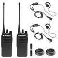 Motorola Solutions CP100D UHF Portable Two Way Radio Bundle with PTT Earpiece Black