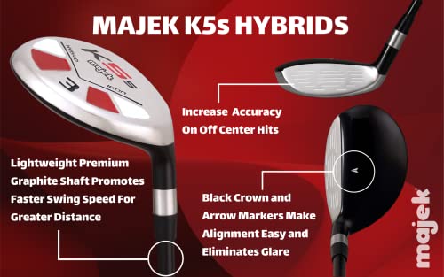 Majek Men’s Golf All Hybrid Complete Set Senior Flex Right Handed Utility Clubs