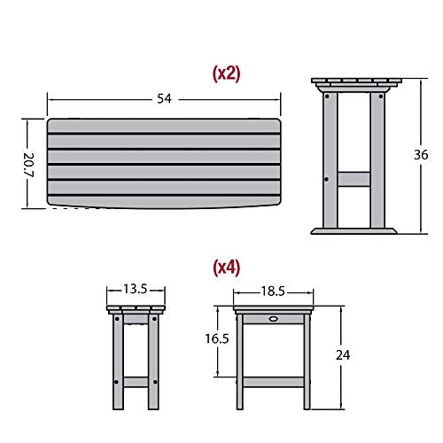 Highwood Lehigh 6pc Counter Height Balcony Dining Set White